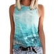 thumbnail image 1 of Prolriy - Camisetas de verano para mujer 2024, camisetas sin mangas para mujer, camisetas casuales holgadas con estampado, blusas sin mangas para mujer, camisetas para mujer, azul claro, XL, 1 of 4