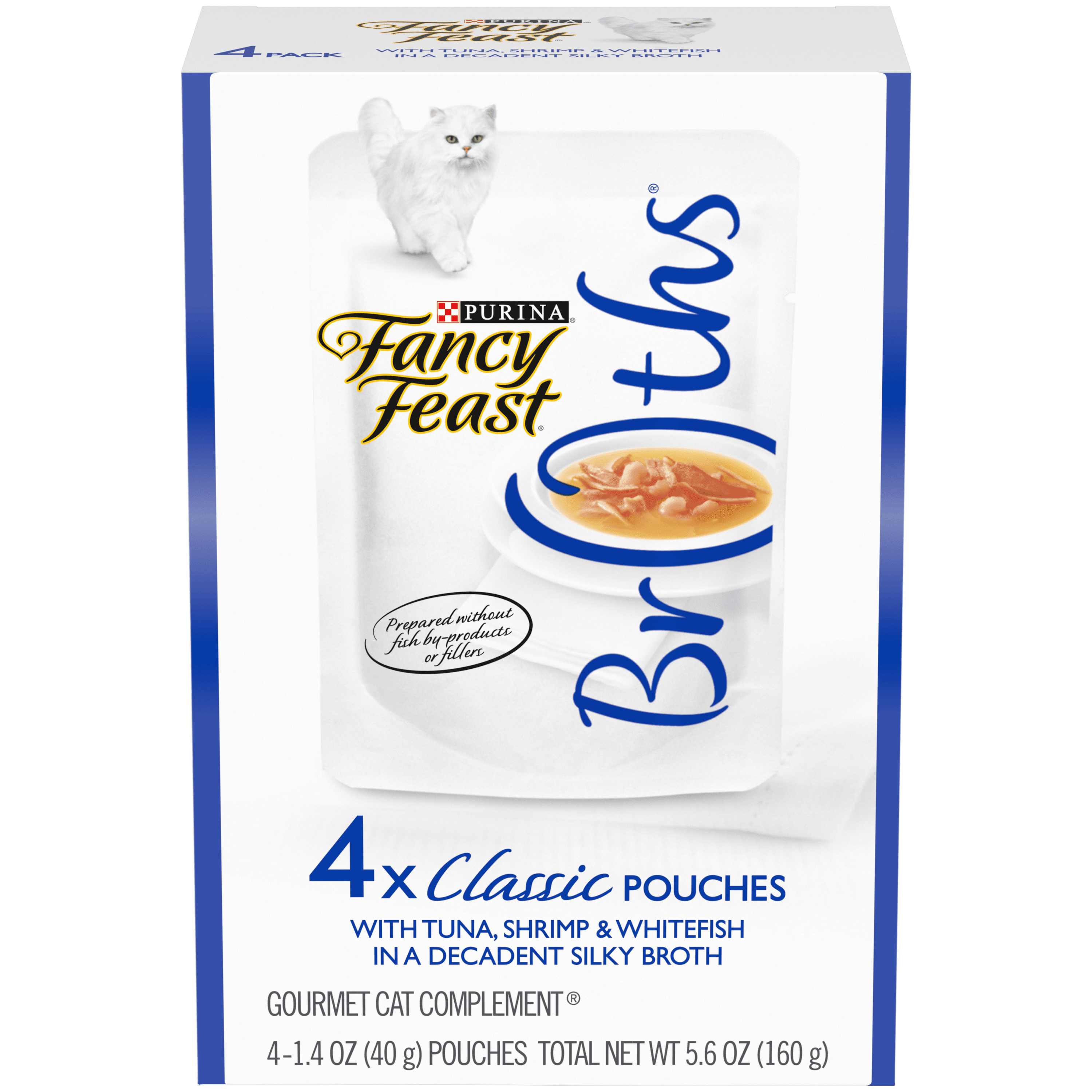 (4 Pack) Fancy Feast Broth Wet Cat Food Complement, Broths With Tuna