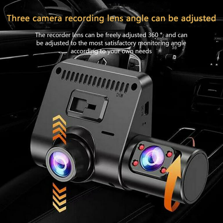 2 Channel Dash Cam Front and Inside, 1080p Dash Camera for Cars, Dashcam Two Way Car Camera with IR Night Vision,Loop Recording,Motion Detection, Size