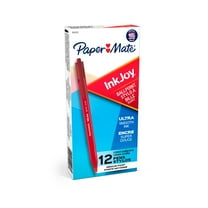 InkJoy 100 RT Retractable Ballpoint Pen Medium 1mm, Red Ink/Barrel, Dozen