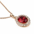 thumbnail image 7 of Yoursfs Red Pendant Necklace For Women CZ Crystal Oval Gold Plated Jewelry Holiday Gifts, 7 of 7