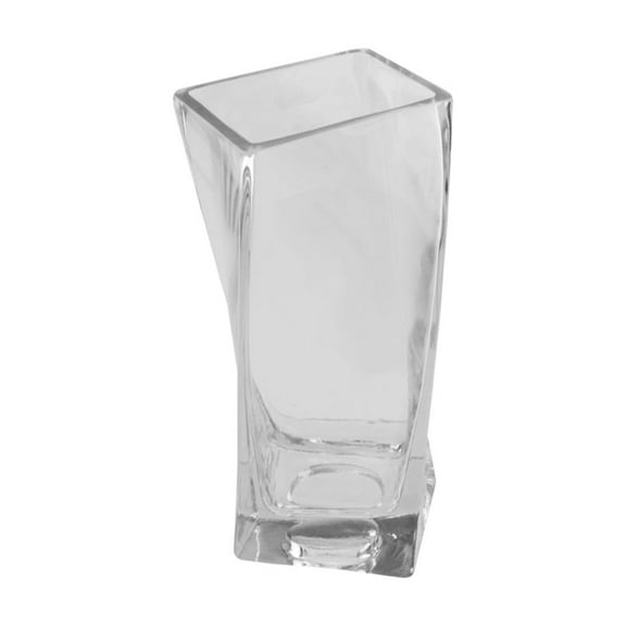 4.25" Dual Purpose Twisted Rectangular Transparent Glass Tea Light Candle Holder