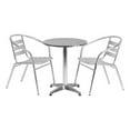 thumbnail image 1 of Bowery Hill Ensemble Bistro de Patio Rond en Acier Inoxydable 3 Pcs en Aluminium Argenté, 1 of 3