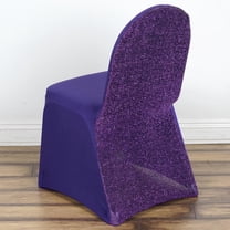 Efavormart 50PCS Purple Spandex Stretch Banquet Chair Cover With Metallic Glitte Dinning Event Slipcover For Wedding Party Banquet