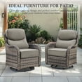 thumbnail image 5 of POCASSY Outdoor Swivel Rocker Patio Swivel Chairs Set of 4, 6-Inch Thick Seat Cushions Outdoor Wicker Swivel Glider Rocking Chairs with High Back for Porch Deck - Gray, 5 of 11