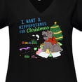 thumbnail image 4 of Inktastic I Want a Hippopotamus for Christmas Women's Plus Size V-Neck T-Shirt, 4 of 5