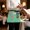 Green, Mint, Pastel Pink, Pale Violet, variant on Hot Air Balloon Waitress Apron with 3 Pockets, Watercolor Coloful Balloons Modern Green Server Aprons Waterproof Kitchen Restaurant Half Waist Apron for Men Women