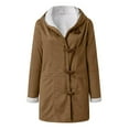 thumbnail image 2 of DEELLEEO Womens Winter Plus Size Solid Plus Velvet Coat Pocket Overcoat, 2 of 6