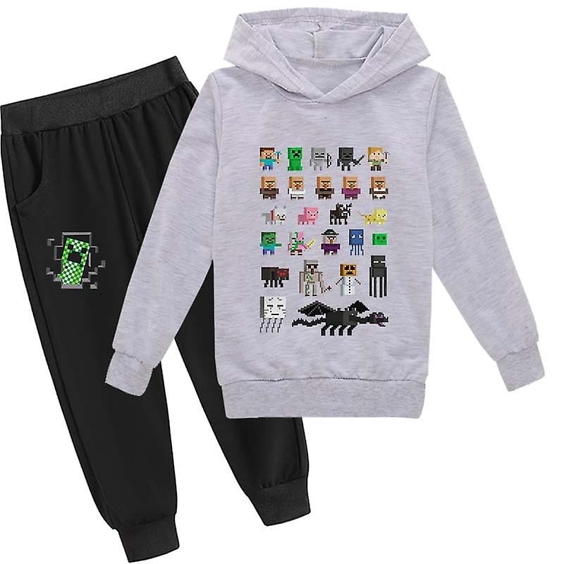 Minecraft Ensemble de Survêtement Jeu pour Enfants Sweat à Capuche Pantalon Tenue