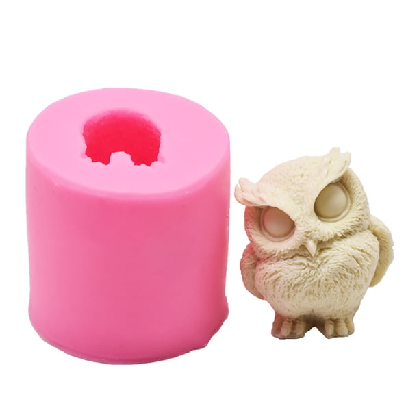 Molde de silicona para fondant con forma de búho 3D, reutilizable y seguro para decorar pasteles, chocolate, fondant y dulces.