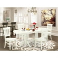 thumbnail image 3 of East West Furniture - VAVA5-LWH-W - 5-Pc Dinette Set- 4 Wood Chair with Wooden Seat and Slatted Chair Back - Butterfly Leaf Wooden Dining Table - Linen White Finish, 3 of 3