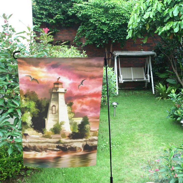 ABPHQTO Bandera de jardín de mar de faro decoración de bandera al aire libre 30x45 cm