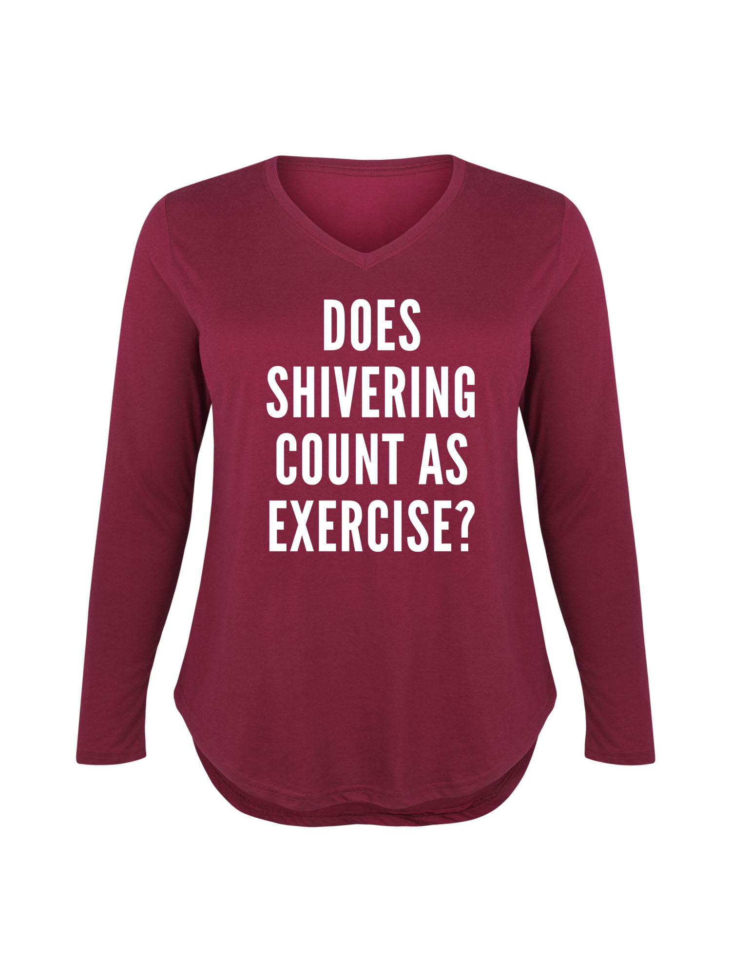 HARPER & QUINN - Does Shivering Count As Exercise - Women's Plus V-Neck ...