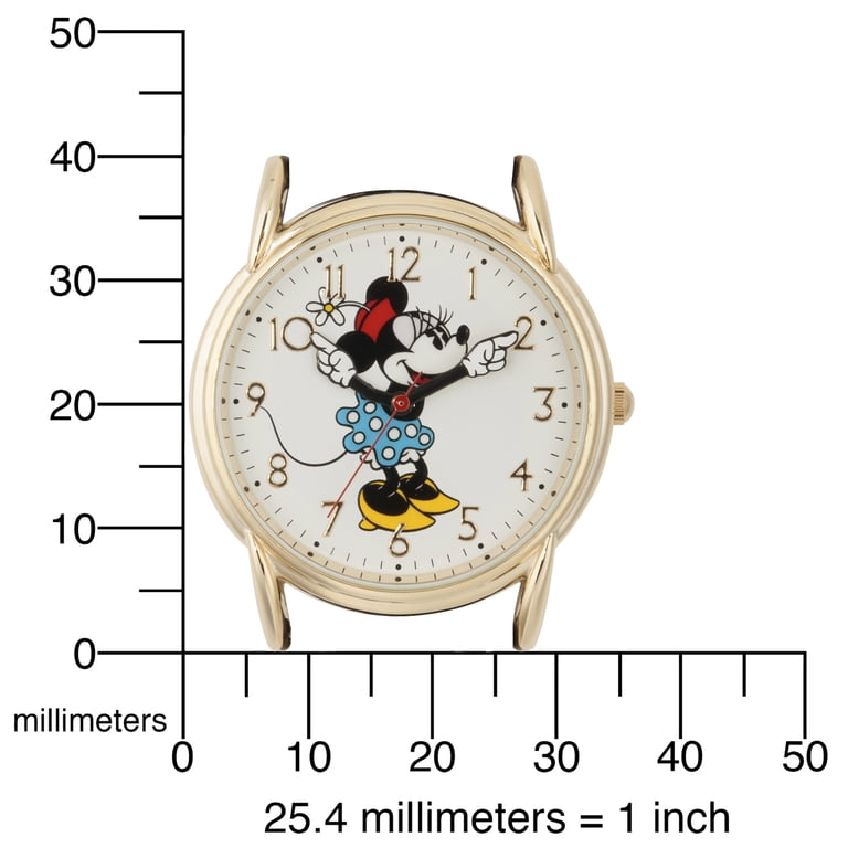 NEW w/o tags Minnie Mouse Gold-Tone Watch with Black Leather Strap Minnie Mouse Women main image 2