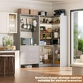 thumbnail image 4 of Homieasy 31.5'' - 57.2'' W Closet System with Wooden Drawers (Set of 2), Gray, 4 of 8