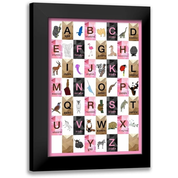 Perrenoud, Aubree 11x14 Black Modern Framed Museum Art Print Titled - Alphabet - Girls
