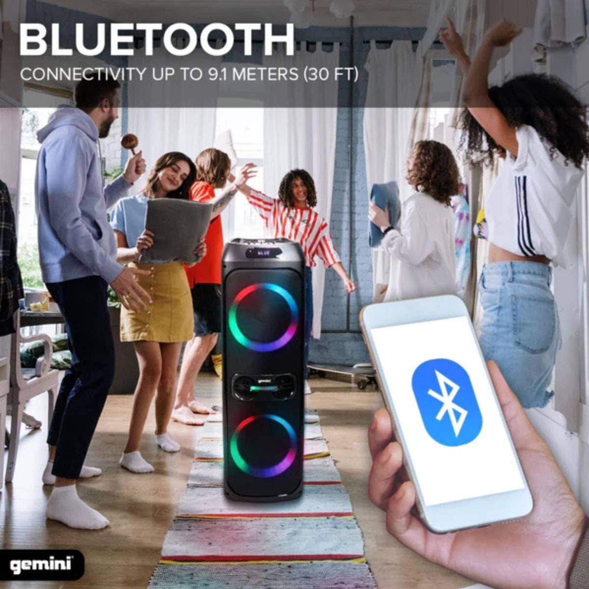 Gemini GHK-2800 Bluetooth Speaker System w/ LED Party Lighting