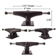 thumbnail image 2 of Victory Jump Skateboard Trucks and Wheels Set, Skateboard Accessories, Skateboard Trucks 5.25 inch, Skateboard wheels 52mm, Skateboard Bearings (5.25 inch Black Truck w 52mm Blue Wheels), 2 of 7