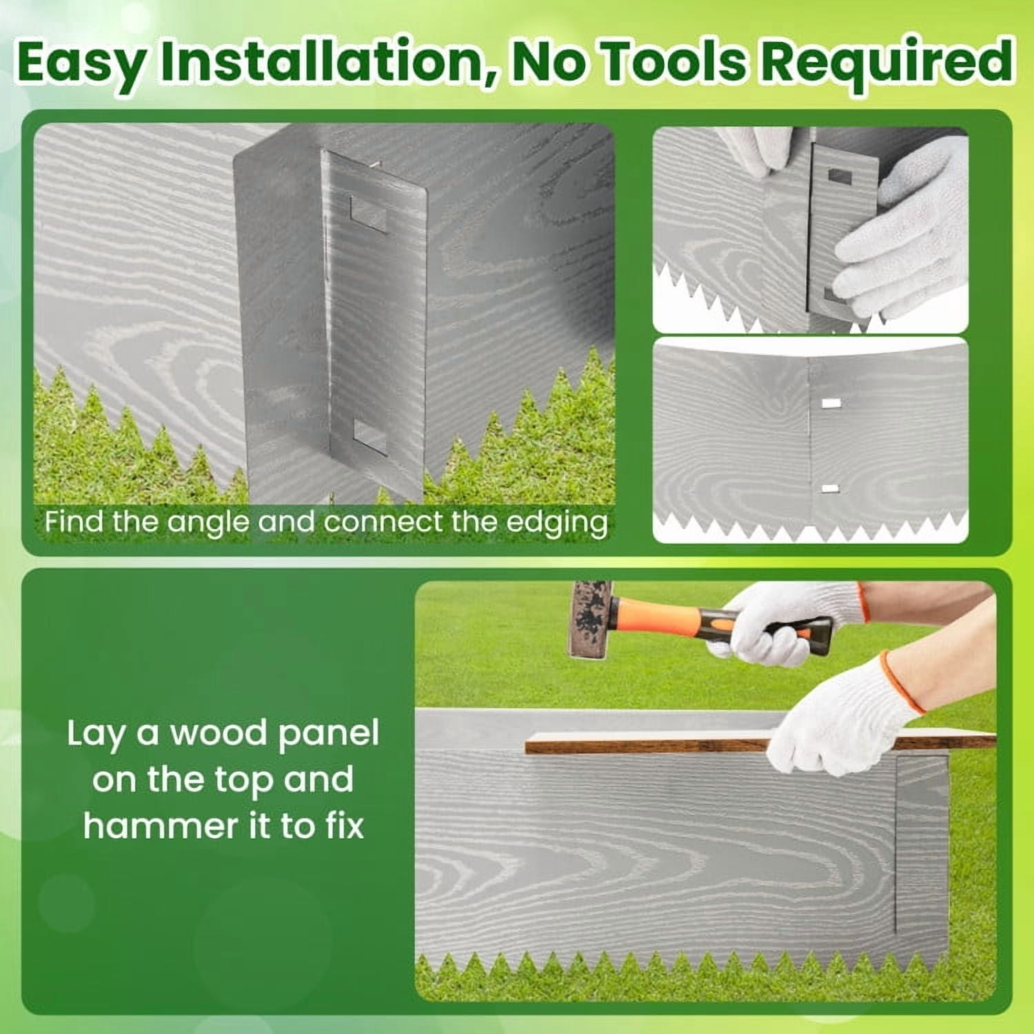 YYAo Raised Garden Bed,Outdoor Planter Box,6-Pack 20 FT Galvanized Metal Landscape Edging for Lawn