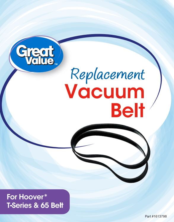Great Value Replacement Vacuum Belts, For Hoover T-Series & 65 Belt, 2 Count