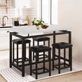 thumbnail image 3 of 5 Piece Counter Height Dining Set, Industrial Dining Room Table Sets, Rectangle Pub Table Set with 4 Padded Stools, Breakfast Nook Table Set, 47.2'' L X 23.62'' W X 36.42'' H, TE209, 3 of 10