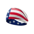 thumbnail image 2 of Independence Day Headband, Mens Womens Wide Elastic Sweat-Absorbent Hair Accessory With Patriotic Stars And Stripes Design For Outdoor Sports Running Fitness And Holiday Celebration, 2 of 8