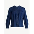 thumbnail image 5 of Time and Tru Women's Pintuck Blouse with Long Sleeves, Sizes XS-XXXL, 5 of 5