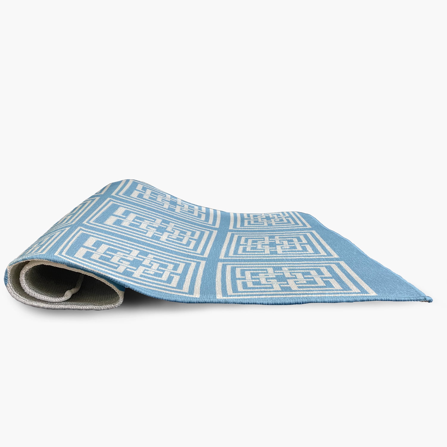 Simply Daisy 5' x 7' Sky Greek New Key Indoor/outdoor Rug