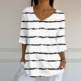 thumbnail image 2 of Ashirexll Tops for Women Trendy, Womens Casual Tops, Casual Print Loose 3/4 Sleeve V Neck Blouse Shirt for Ladies Fashion, 2 of 5