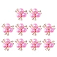thumbnail image 2 of 10x Rhinestone Crystal Per Adorno Ftback Flor Rosa Sunnimix Botón de diamantes de imitación Joyería DIY, 2 of 8