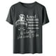 thumbnail image 4 of Camiseta de manga corta con estampado de letras y cuello redondo suelto a la moda de verano para mujer Pompotops  hfajkhk133960, 4 of 4