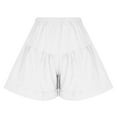 thumbnail image 7 of Women Flowy Shorts Elastic High Waist Solid Color Casual Pants Wide Leg Short Pants White L, 7 of 7