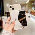 thumbnail image 2 of White Phone Case with Cute Cat Paw Card Holder & Adjustable Shoulder Strap, Shockproof Soft Case for iPhone 12 Pro, 2 of 12
