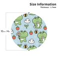 thumbnail image 3 of Kll Round Shape Drink Coasters Set Of 4,Pu Leather Absorbent Coasters Set Decorative Coffee Cup Coasters Housewarming Gift For Home Decor-Cute Floral Frog, 3 of 9