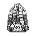 thumbnail image 3 of Folk Art Boho Chic Bookbag - Roomy 17" Laptop Sleeve with Reinforced Handles | Durable Oxford Fabric Campus Backpack, Water-Repellent Tribal Design Carrier for High School & University Students, 3 of 6