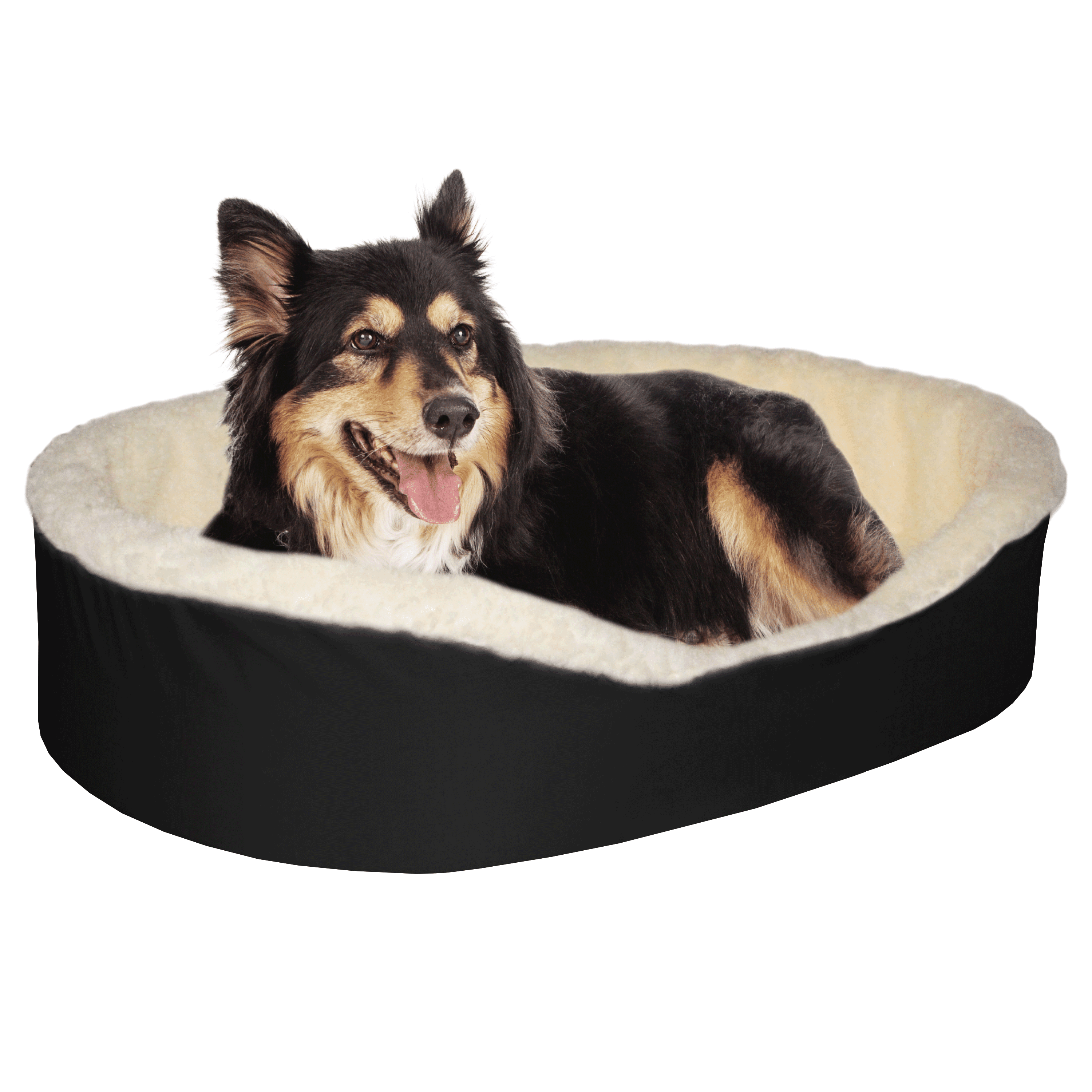 Black Dog Bed Breakfast British Columbia Canada Made In USA Dog Bed King Cuddler Pet Bed, X-Large, Jumbo 40"x28", Black
