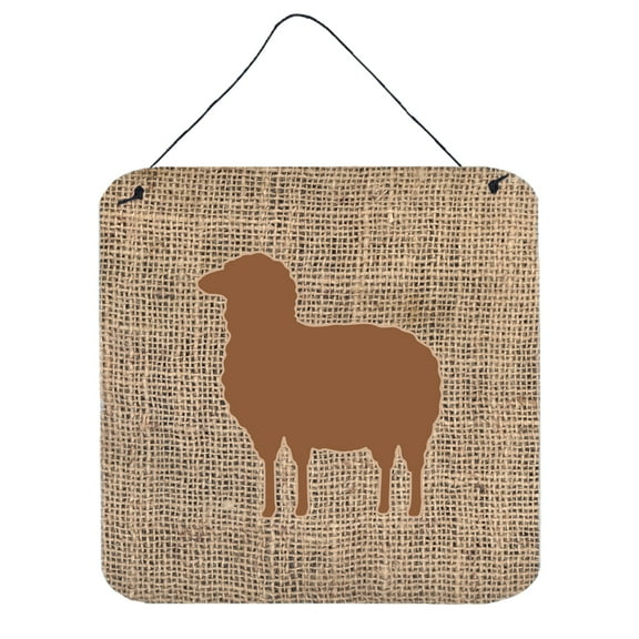 Sheep Burlap and Brown Wall or Door Hanging Prints