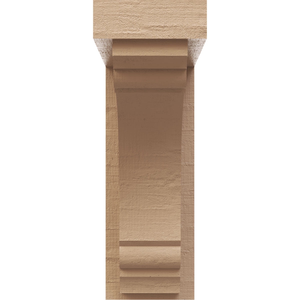 3"W x 6"D x 9"H Classic Warren Rough Cedar Woodgrain TimberThane Corbel, Primed Tan