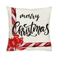 thumbnail image 2 of Christmas Pillow Cover 45x45cm - Red and White Holiday Decoration for Sofa Couch with Santa Snowman Tree Patterns, 2 of 6