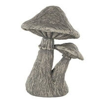 9" x 14" Gray Polystone Textured Mushroom Sculpture, by DecMode