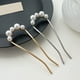 thumbnail image 4 of Horquilla francesa elegante con perlas de imitación, antideslizante, para moño largo y grueso, horquilla de metal en forma de U, accesorios para el cabello para mujeres y niñas., 4 of 7
