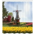 thumbnail image 3 of Ambesonne Windmill Shower Curtain, Serene Garden Tulips, 69"Wx70"L, Multicolor, 3 of 3