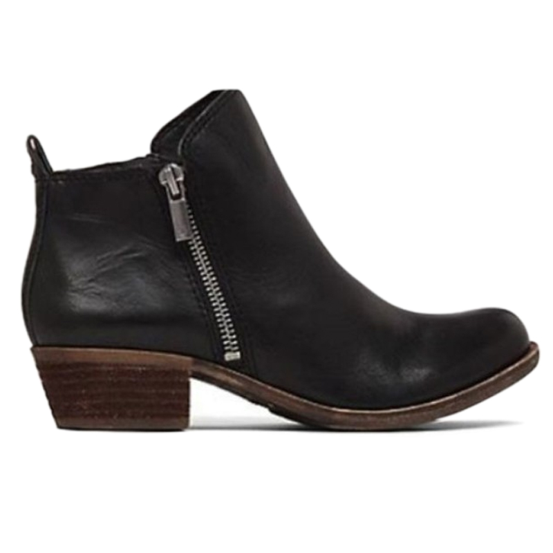 black boots with low heel
