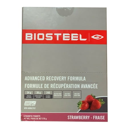BioSteel Advanced Recovery Formula Strawberry 8 Packet Case Gluten/Soy Free 10/31/2019 Best