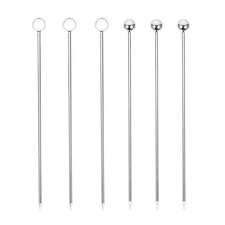 

6pcs Stainless Steel Fruit Picks Cake Salad Dessert Cocktail Picks (Silver)
