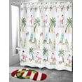thumbnail image 4 of - Textile Bath Drape |  Holiday Bathroom Decoration (Flamingo Jingle Collection,  72"), 4 of 5