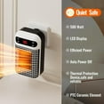 thumbnail image 3 of Ajhhao Plug in Heater, Wall Outlet Electric Space Heater, Small Portable Space Heater with Adjustable Thermostat & Timer & Led Display for Office Bathroom Bedroom Indoor Use, 3 of 6