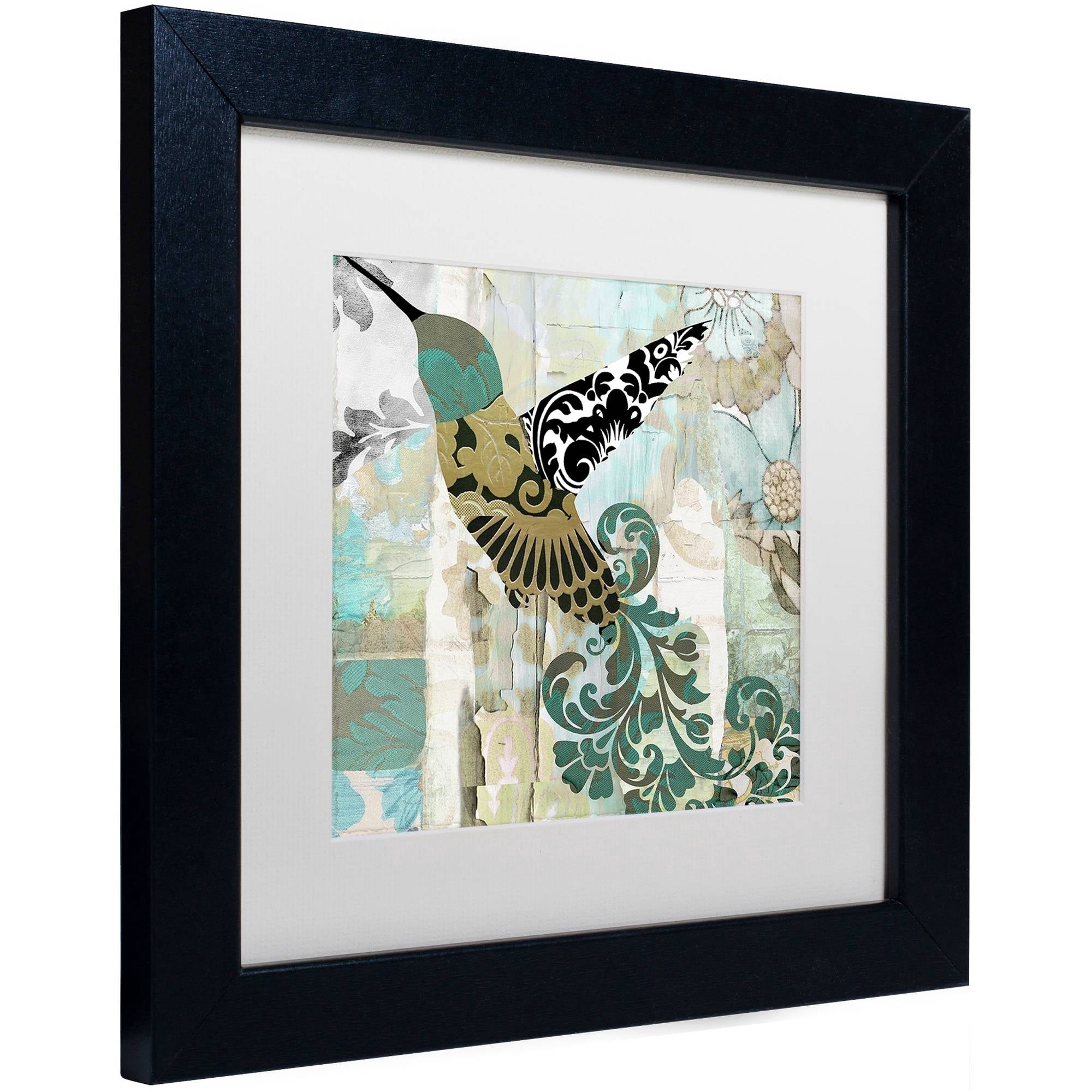 Trademark Fine Art "Hummingbird Batik II" Canvas Art by Color Bakery White Matte, Black Frame