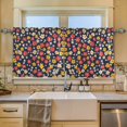 thumbnail image 2 of Yayeee Kitchen Curtains Tier Set of 2 Light Filtering 57"x24" Over Sink Window Panels, Small Colorful Flower, 2 of 7