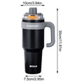 thumbnail image 2 of Stainless Steel Tumbler, Insulated Tumbler with Straw, Travel Coffee Mug with Handle, Insulated Water Bottle with Straw, 1200Ml Large Capacity 12X4X3 Inch Car Compatible Beverage, 2 of 6